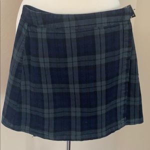 John Galt plaid mini wrap skirt.